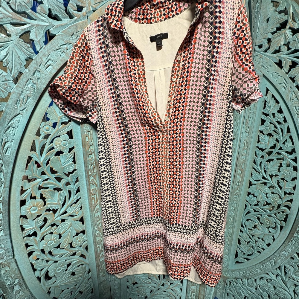 J. Crew Multicolor Patterned Blouse